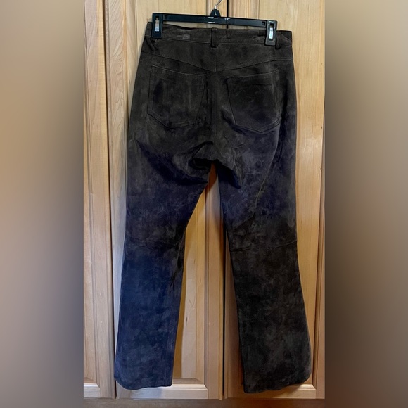 New Frontier Women's Dark Brown Suede Satin Lined Bootcut Pants Sz 2 - Picture 5 of 7